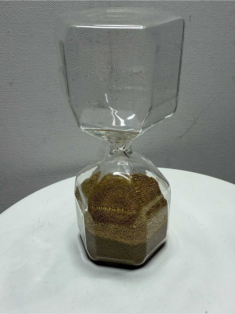 IKEA Clear Glass Hourglass with Gold Sand